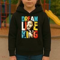 Dream Like King Black History Month Martin Luther King Day Kids Hoodie thumb 3