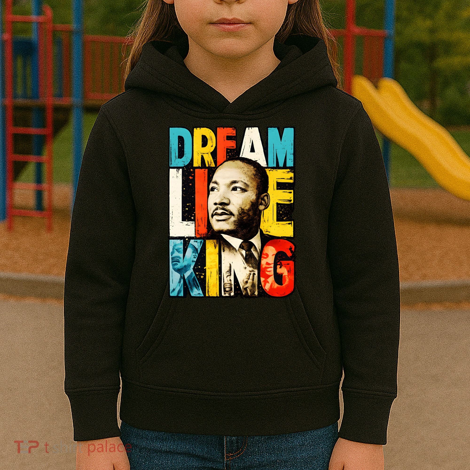 Dream Like King Black History Month Martin Luther King Day Kids Hoodie