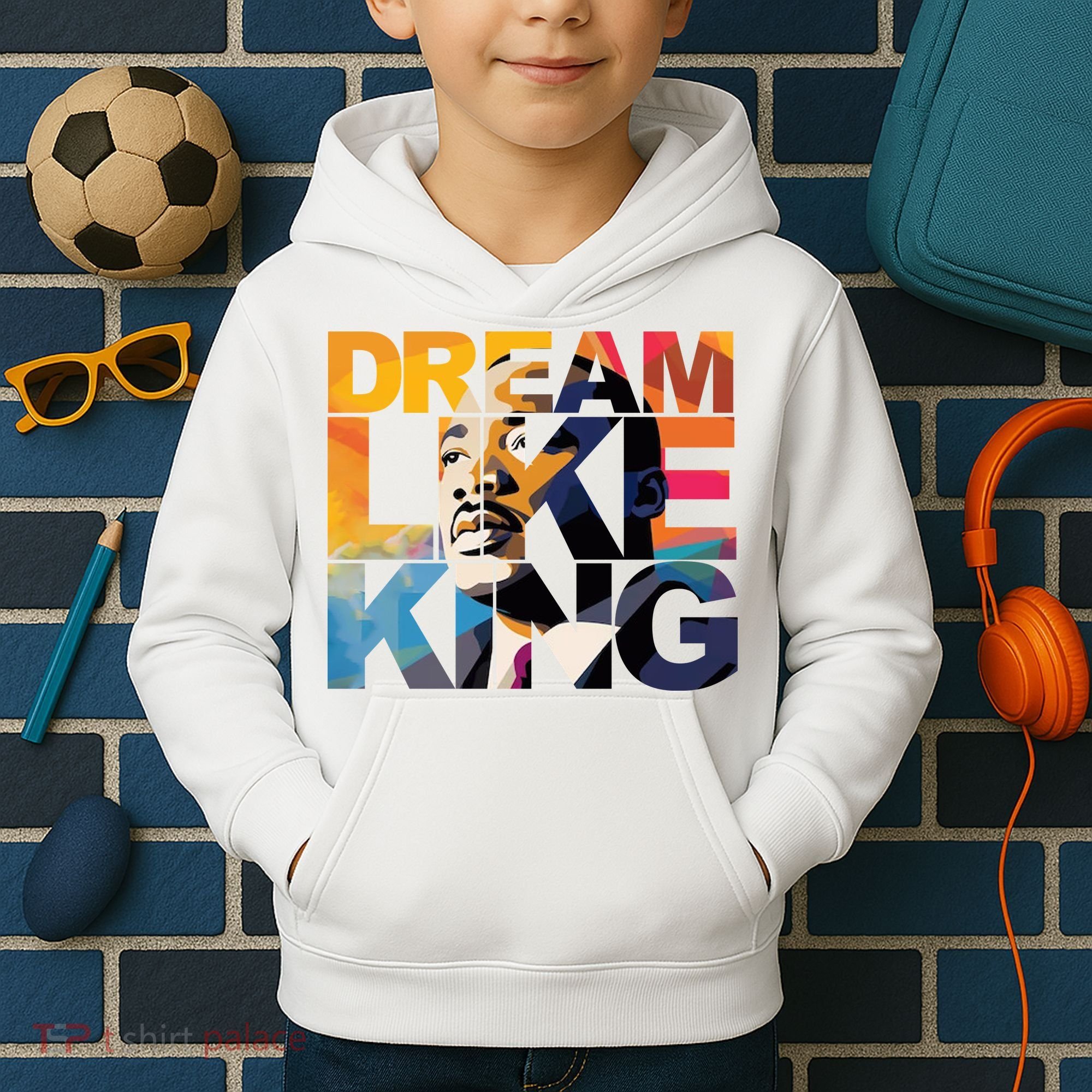 Dream Like King Martin Luther King Day Kids Hoodie