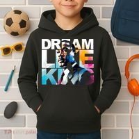 Dream Like King Martin Luther King Day Black History Kids Hoodie thumb 2