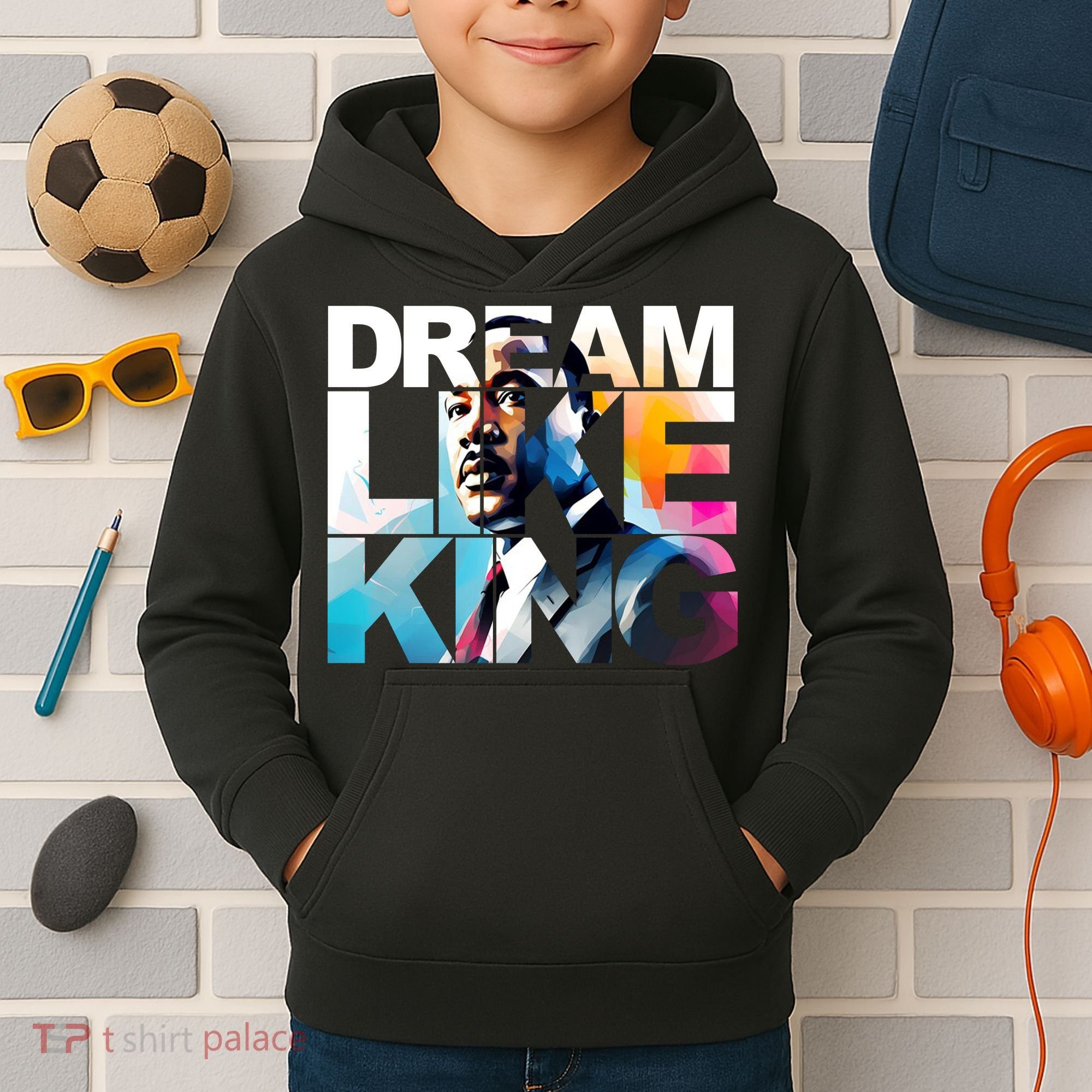 Dream Like King Martin Luther King Day Black History Kids Hoodie