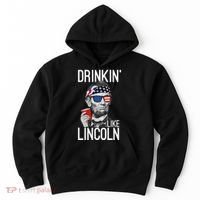 Drinkin Like Lincoln Patriot Abraham Lincoln Beer Drinking Hoodie thumb 0