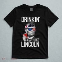 Drinkin Like Lincoln Patriot Abraham Lincoln Beer Drinking T-Shirt thumb 5