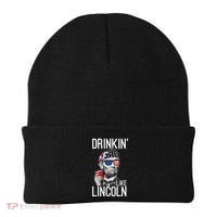 Drinkin Like Lincoln Patriot Abraham Lincoln Beer Drinking Beanie thumb 0