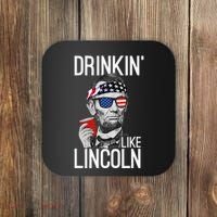 Drinkin Like Lincoln Patriot Abraham Lincoln Beer Drinking Coaster thumb 0