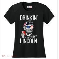 Drinkin Like Lincoln Patriot Abraham Lincoln Beer Drinking Women's Cooling Performance Crew T-Shirt thumb 0