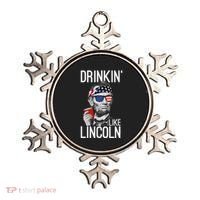 Drinkin Like Lincoln Patriot Abraham Lincoln Beer Drinking Ornament thumb 0