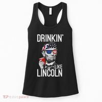 Drinkin Like Lincoln Patriot Abraham Lincoln Beer Drinking Women's Tank Top thumb 0