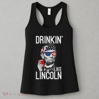 Drinkin Like Lincoln Patriot Abraham Lincoln Beer Drinking Women's Tank Top thumb 3