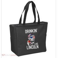 Drinkin Like Lincoln Patriot Abraham Lincoln Beer Drinking Tote Bag thumb 2