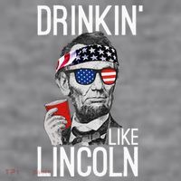 Drinkin Like Lincoln Patriot Abraham Lincoln Beer Drinking Women's Racerback Cropped Tank thumb 2