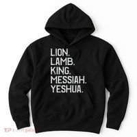 Distressed Lion Lamb King Messiah Yeshua Christian Bible Hoodie thumb 0
