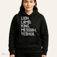 Distressed Lion Lamb King Messiah Yeshua Christian Bible Hoodie thumb 5