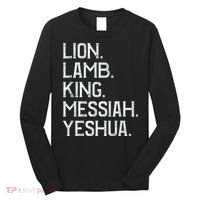 Distressed Lion Lamb King Messiah Yeshua Christian Bible Long Sleeve Shirt thumb 0