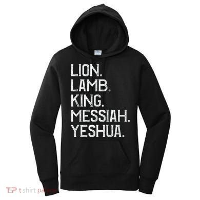 Distressed Lion Lamb King Messiah Yeshua Christian Bible Women's Hoodie