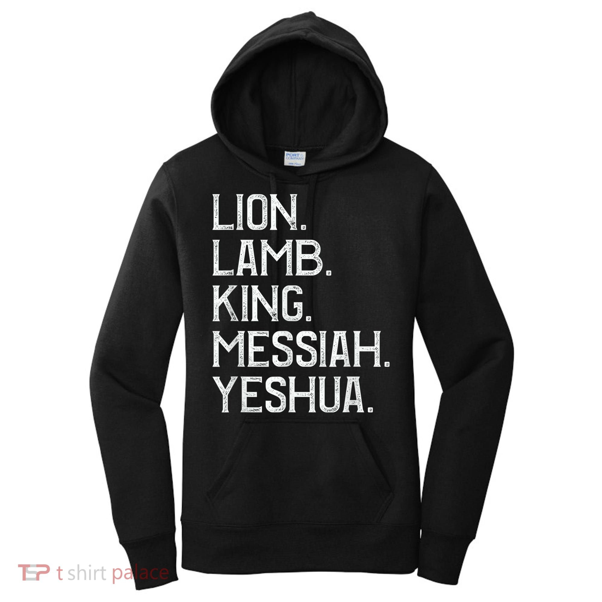 Distressed Lion Lamb King Messiah Yeshua Christian Bible Women's Hoodie