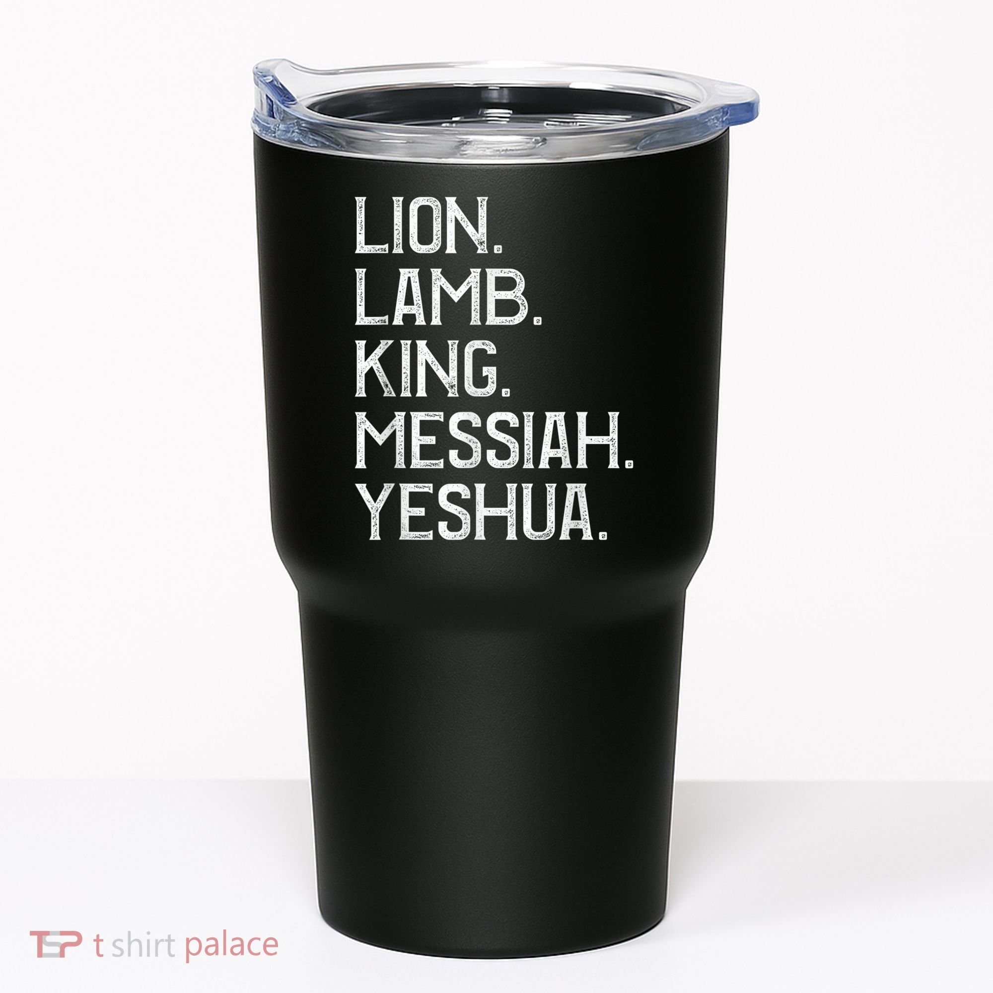 Distressed Lion Lamb King Messiah Yeshua Christian Bible Tumbler