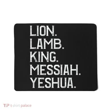 Distressed Lion Lamb King Messiah Yeshua Christian Bible Mousepad
