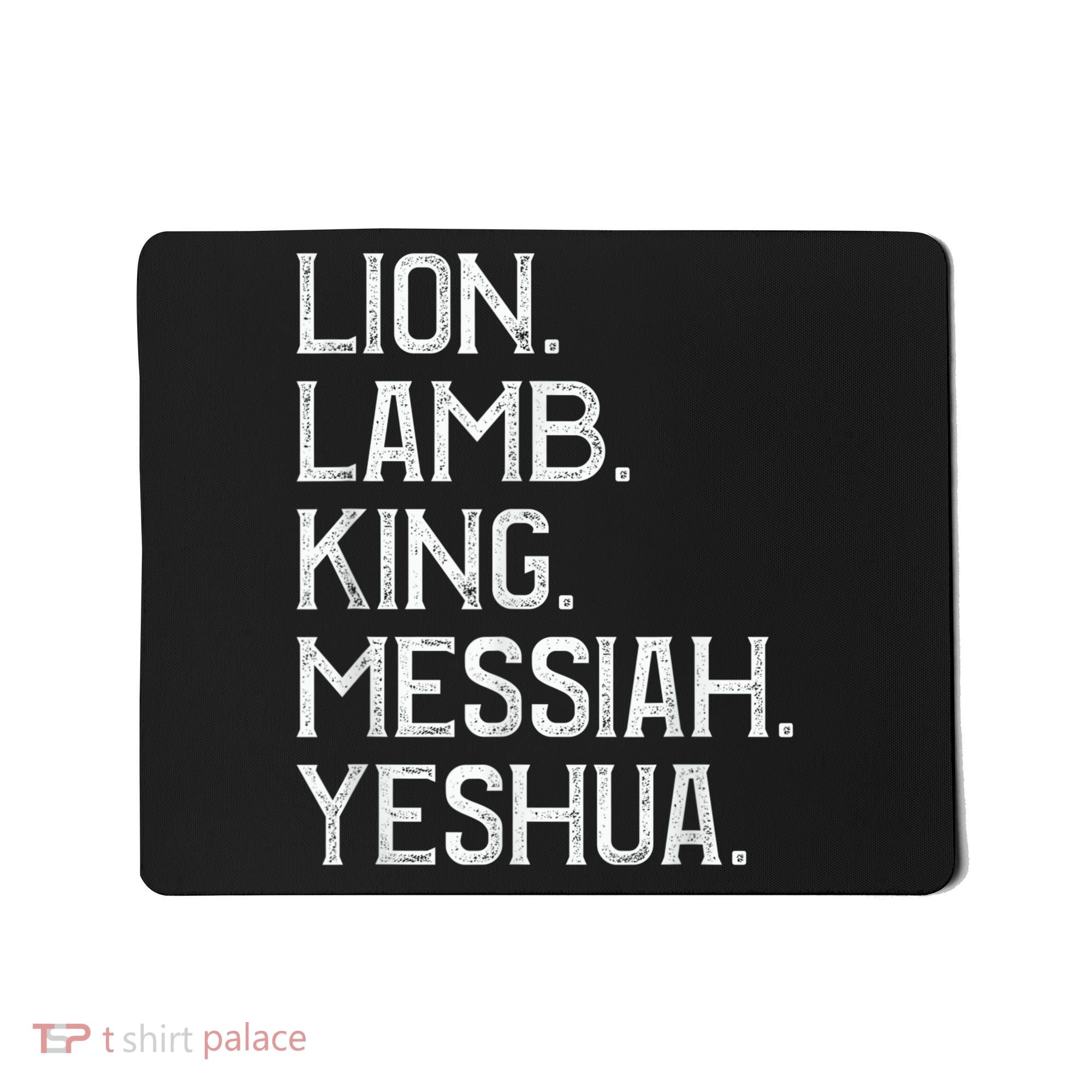 Distressed Lion Lamb King Messiah Yeshua Christian Bible Mousepad