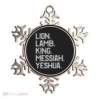 Distressed Lion Lamb King Messiah Yeshua Christian Bible Ornament thumb 0