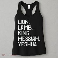 Distressed Lion Lamb King Messiah Yeshua Christian Bible Women's Tank Top thumb 3