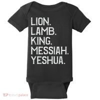 Distressed Lion Lamb King Messiah Yeshua Christian Bible Baby Bodysuit thumb 0