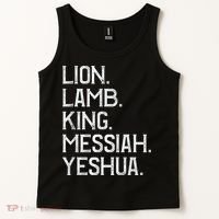 Distressed Lion Lamb King Messiah Yeshua Christian Bible Tank Top thumb 2
