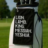 Distressed Lion Lamb King Messiah Yeshua Christian Bible Golf Towel thumb 2