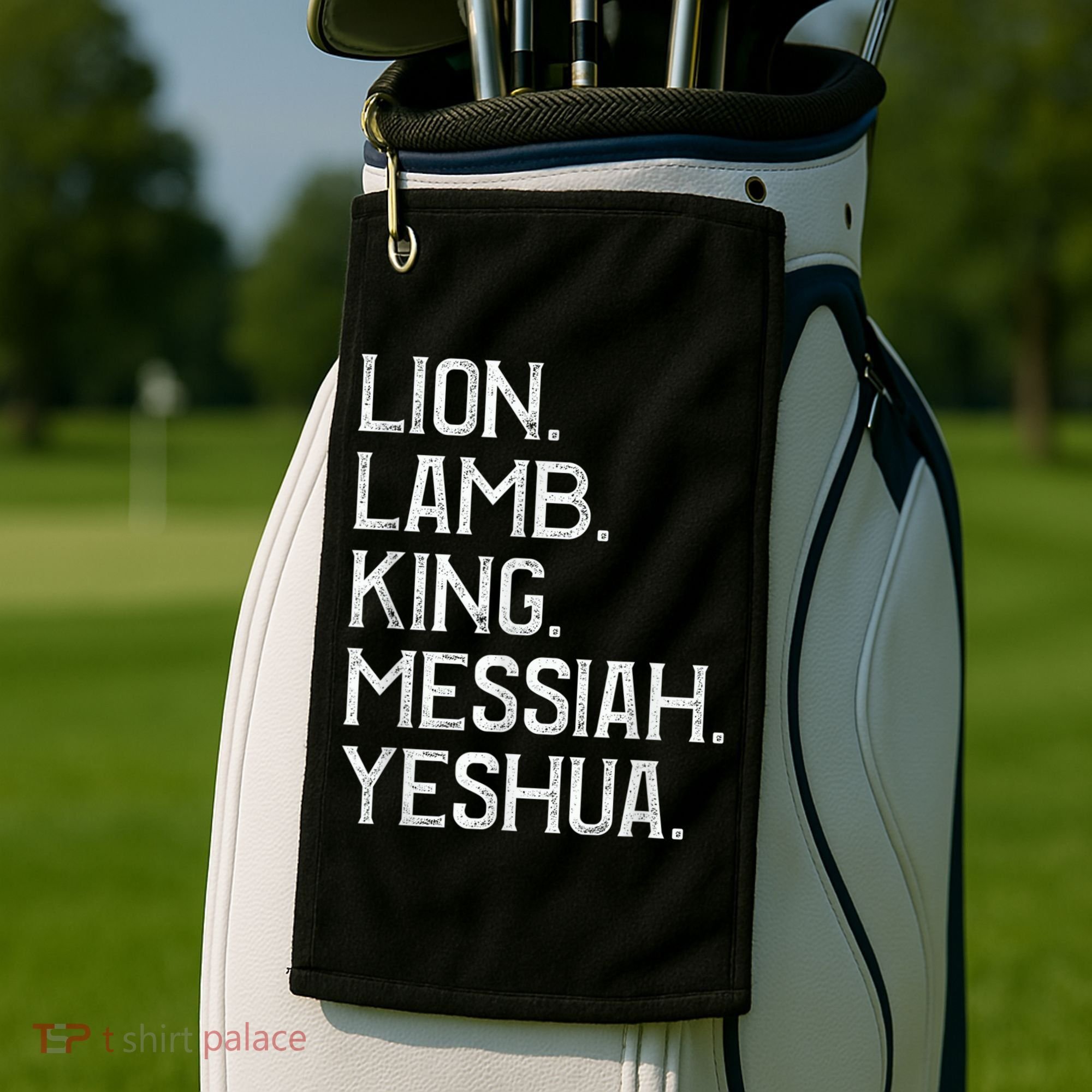 Distressed Lion Lamb King Messiah Yeshua Christian Bible Golf Towel