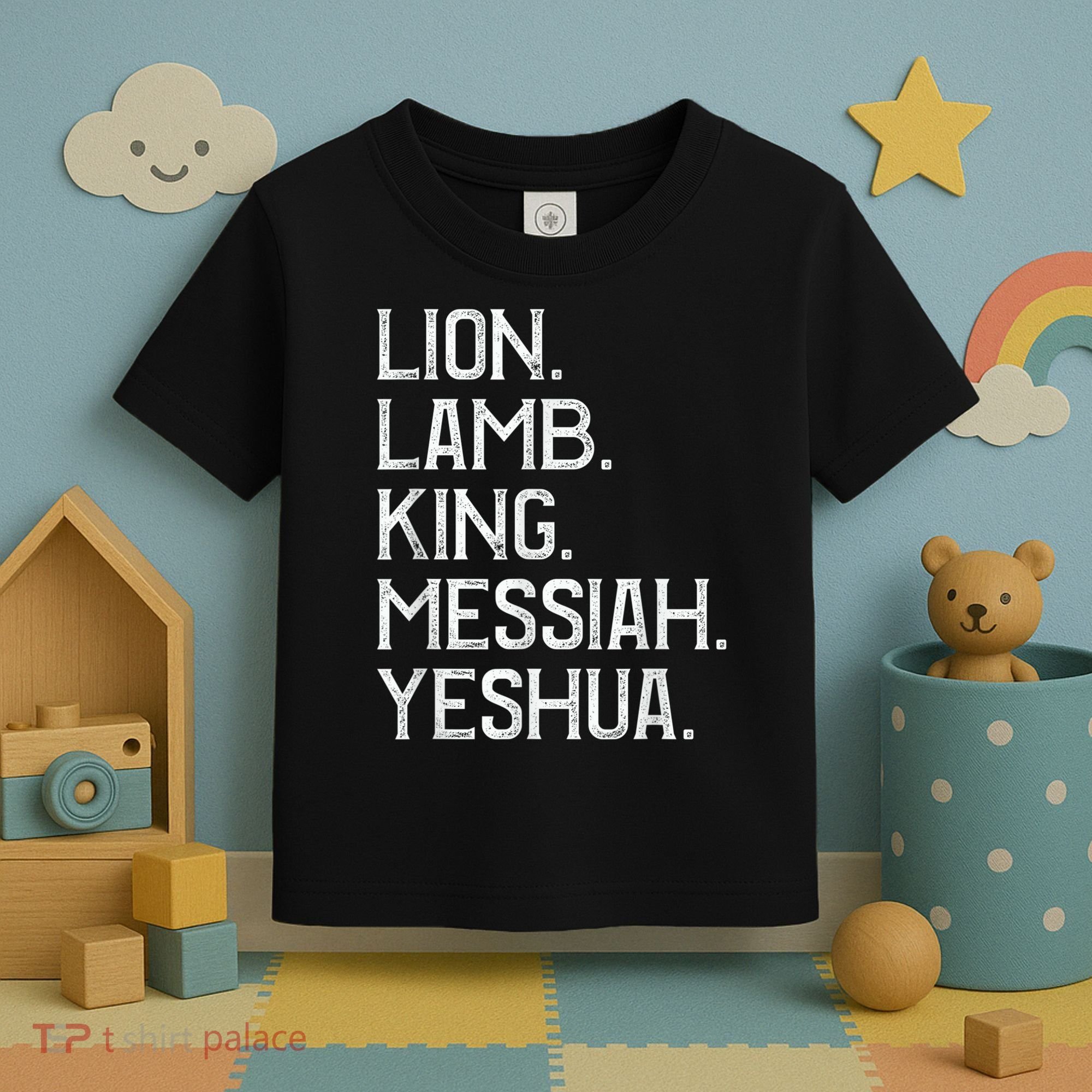 Distressed Lion Lamb King Messiah Yeshua Christian Bible Toddler T-Shirt