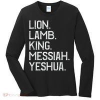 Distressed Lion Lamb King Messiah Yeshua Christian Bible Women's Long Sleeve Shirt thumb 0