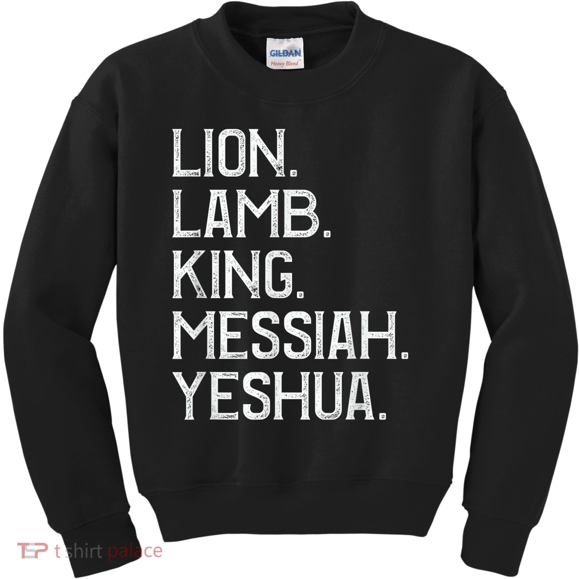 Distressed Lion Lamb King Messiah Yeshua Christian Bible Kids Sweatshirt