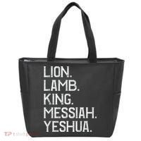 Distressed Lion Lamb King Messiah Yeshua Christian Bible Tote Bag thumb 0
