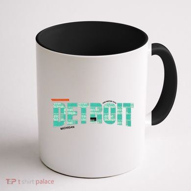 Detroit Latitude Longitude Coffee Mug back
