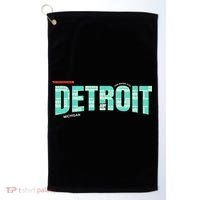 Detroit Latitude Longitude Golf Towel thumb 0