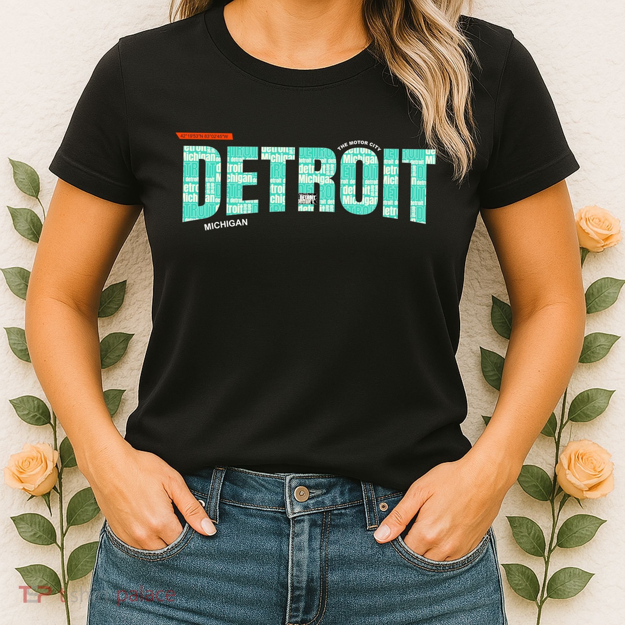 Detroit Latitude Longitude Women's T-Shirt