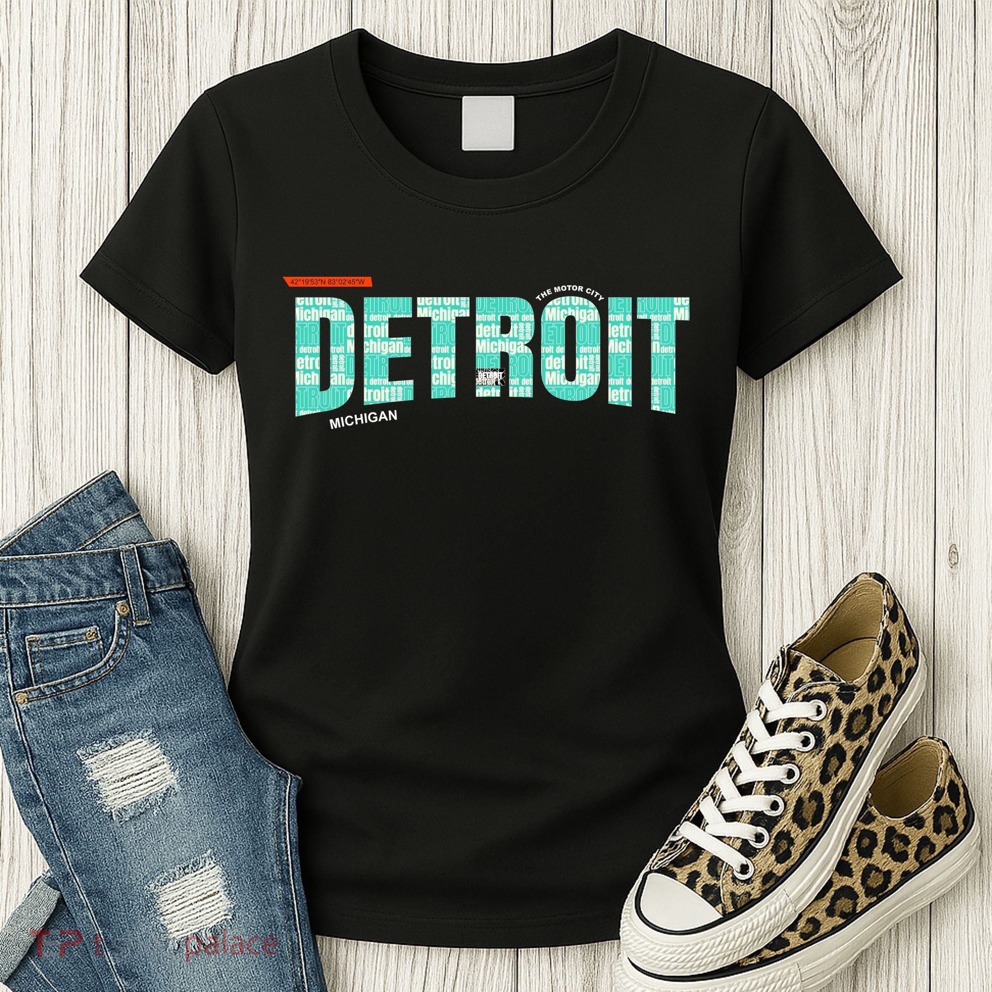 Detroit Latitude Longitude Women's T-Shirt