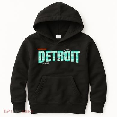 Detroit Latitude Longitude Kids Hoodie
