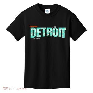 Detroit Latitude Longitude Kids T-Shirt