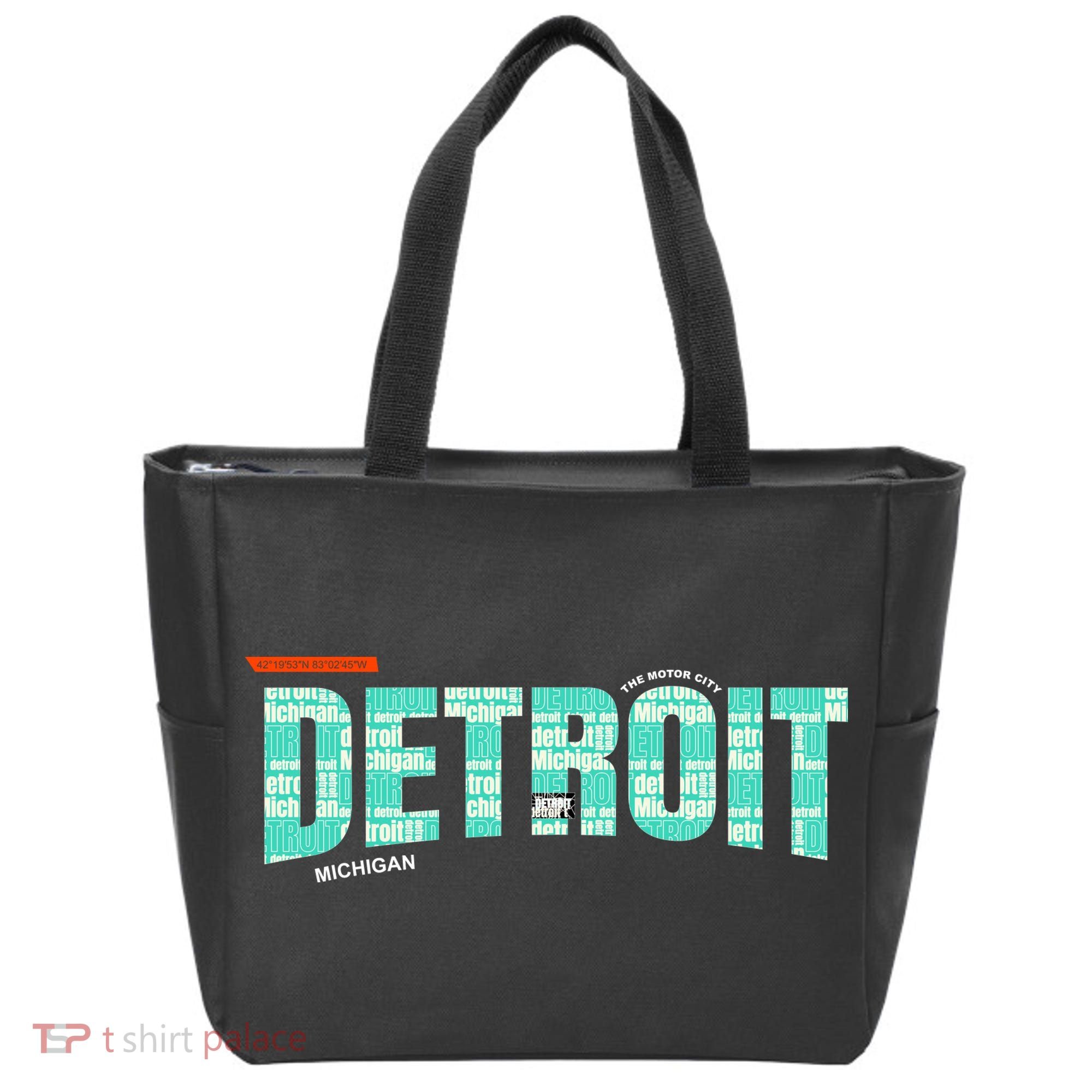 Detroit Latitude Longitude Tote Bag