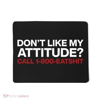 Dont Like My Attitude Call 1 800 Eatshit Mousepad