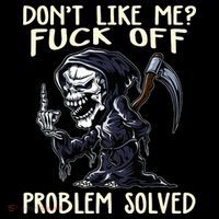 Don't Like Me Fuck Off Problem Solved Funny Grim Reaper Women's Hoodie thumb 2