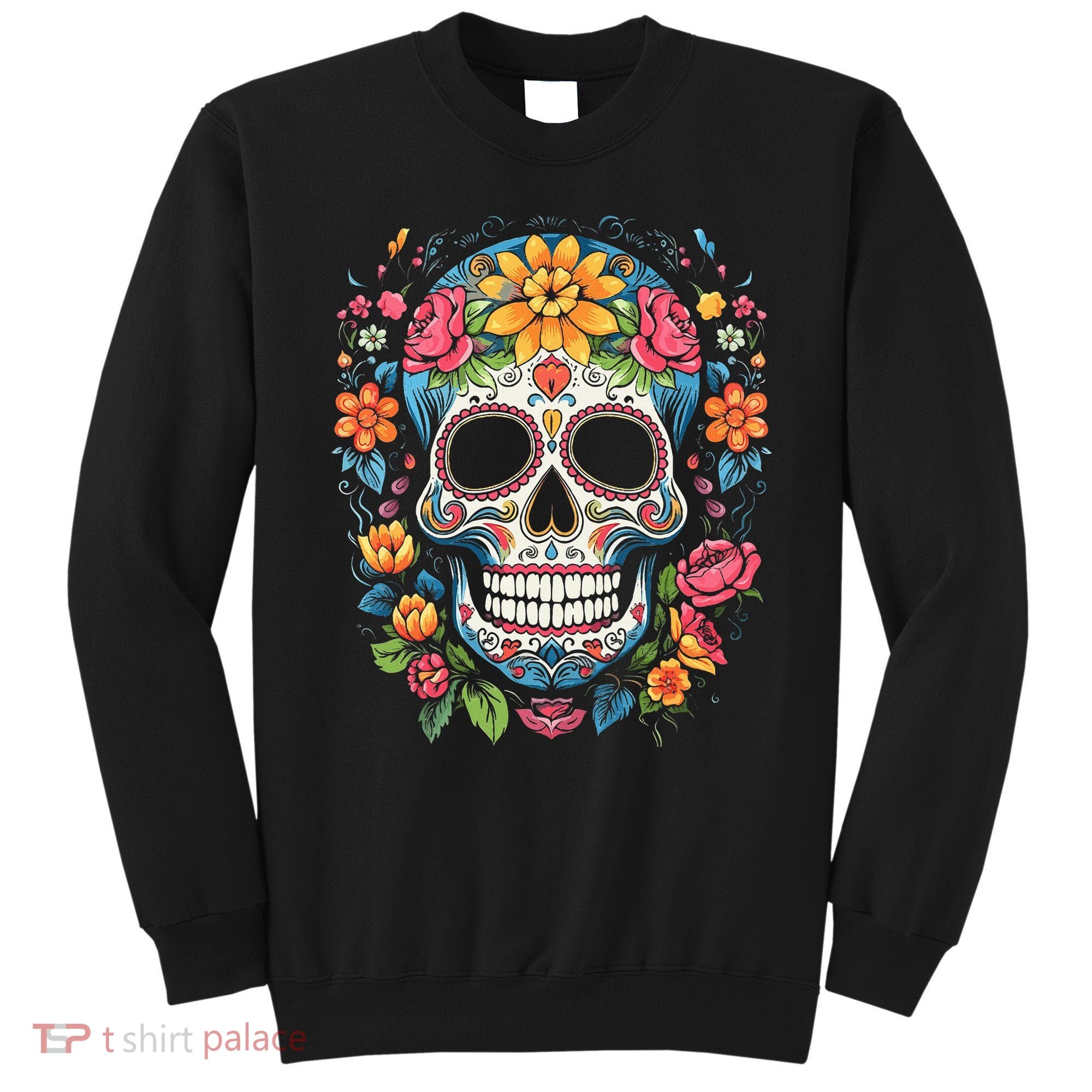 De Los Muertos Day Of The Dead Sugar Skull Halloween Sweatshirt