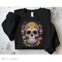 De Los Muertos Day Of The Dead Sugar Skull Halloween Sweatshirt thumb 2