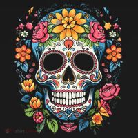 De Los Muertos Day Of The Dead Sugar Skull Halloween Sweatshirt thumb 3