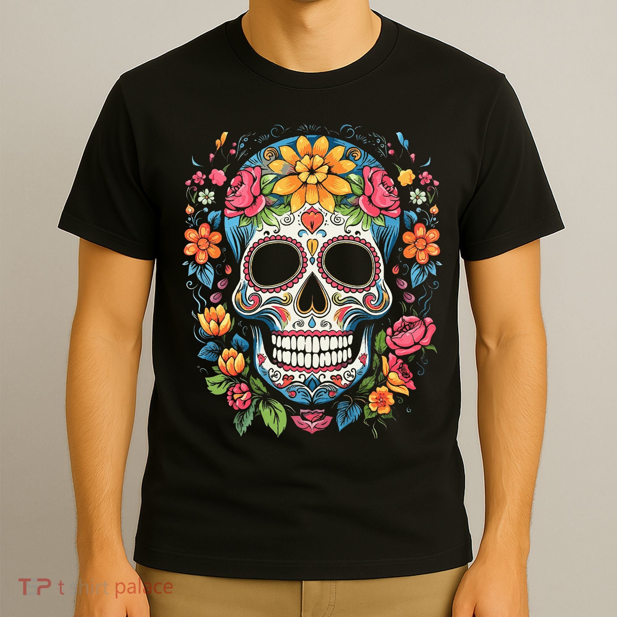 De Los Muertos Day Of The Dead Sugar Skull Halloween T-Shirt