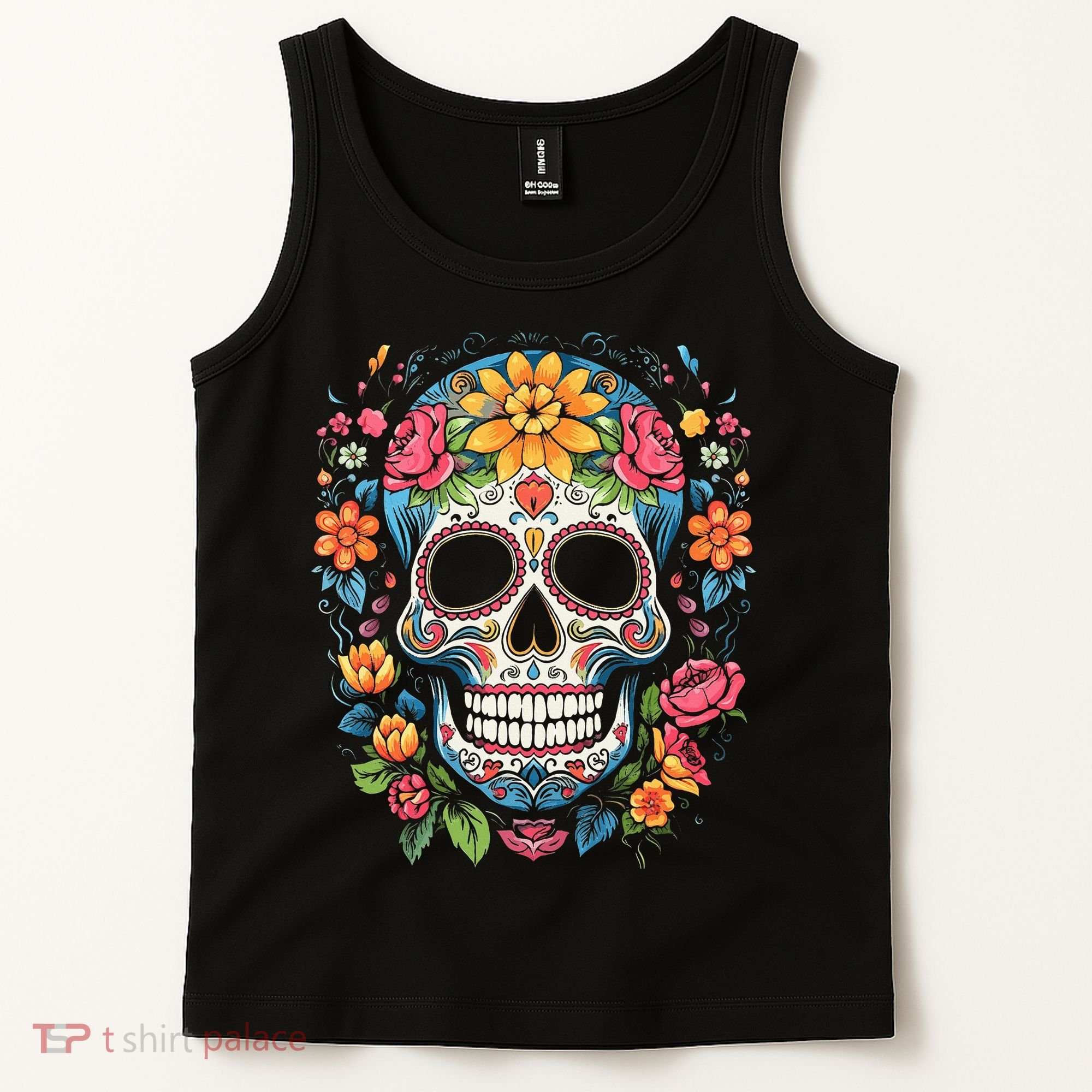 De Los Muertos Day Of The Dead Sugar Skull Halloween Tank Top