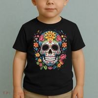 De Los Muertos Day Of The Dead Sugar Skull Halloween Toddler T-Shirt thumb 2