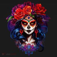 De Los Muertos La Catrina Day Of The Dead Sugar Skull Mousepad thumb 1