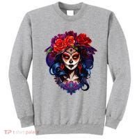 De Los Muertos La Catrina Day Of The Dead Sugar Skull Sweatshirt thumb 0